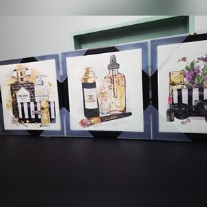 3 Piece Chanel and Prada Perfume Art Prints